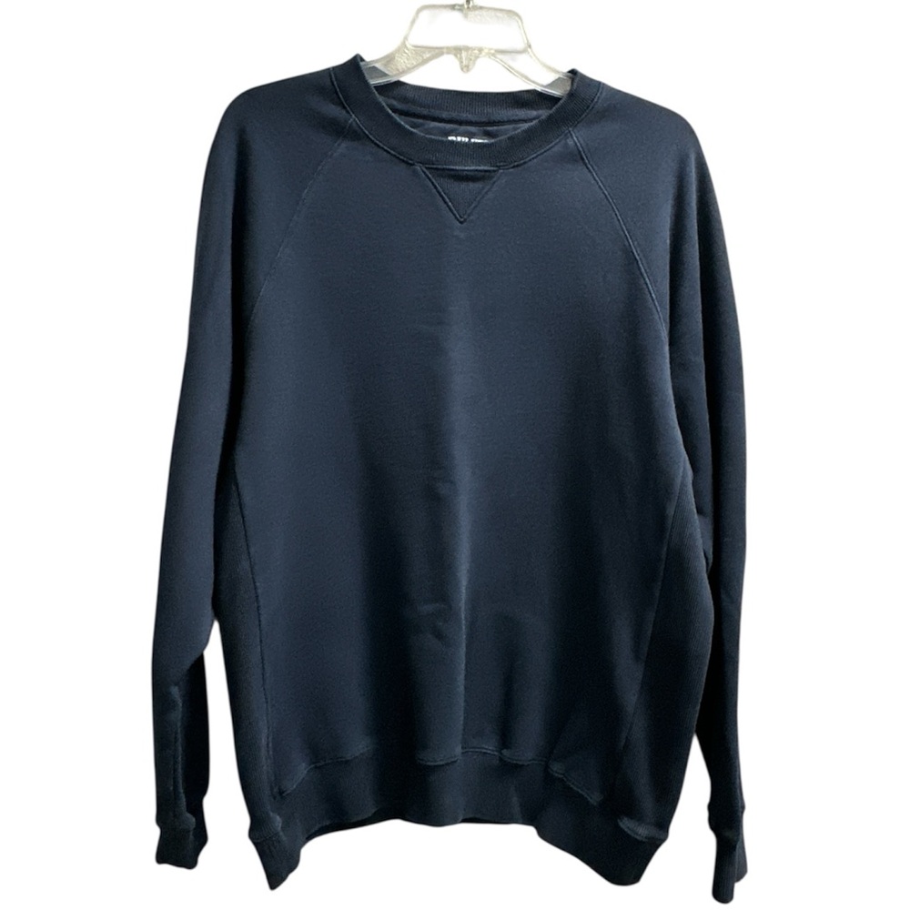 Duluth Trading Co Navy Blue Heavy Weight Pullover Crewneck Sweater Mens Medium